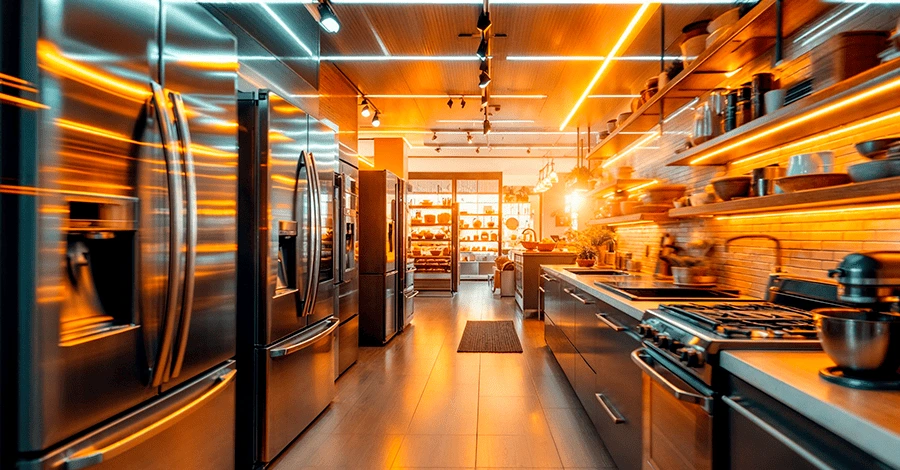 Tienda de equipos gastronómicos en una puesta de sol mostrando equipos gastronómicos en tendencia